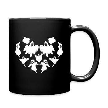 Fantôme du Cœur d’Halloween - Mug uni - noir - Droite