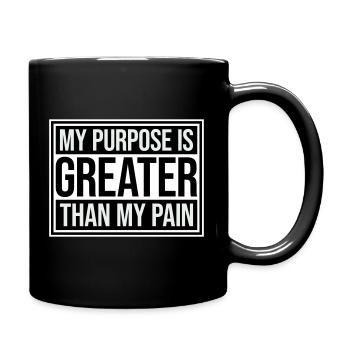 Mon but est plus grand que ma douleur, ce qui signifie le logo des guillemets - Mug uni - noir - Droite