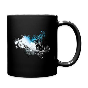 Frutiger Metro speakers - Floral Grunge Splash - Full Colour Mug - black - Right