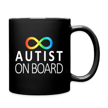 Autist on Board: Neurodiversity Stickers - Full Colour Mug - black - Right