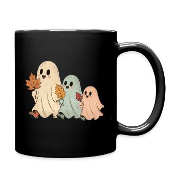 Cute Ghosts Family Fall T-Shirt Halloween - Full Colour Mug - black - Right