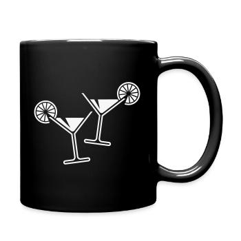 2 Cocktail Glasses / Cocktail / Martini + (White) - Full Colour Mug - black - Right