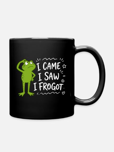 Frosch - I came I saw I frogot - lustige Sprüche - Tasse einfarbig - Schwarz