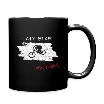 Mein Bike Meine Regeln, my bike my rules - Tasse einfarbig - Schwarz - Rechts