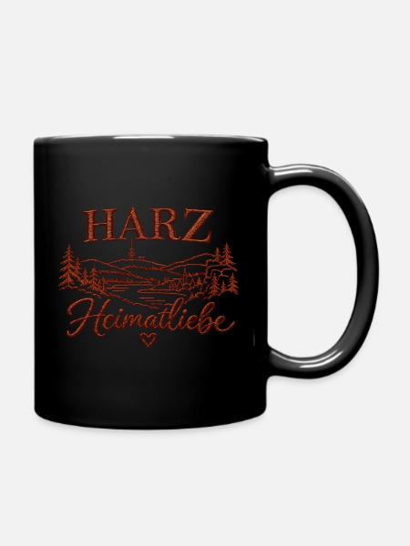 Harz Heimatliebe - Tasse einfarbig - Schwarz