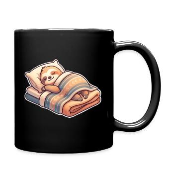 Faultier - Tasse einfarbig - Schwarz - Rechts