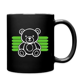 Baby Spielzeug Teddybär Stofftier lustige Sprüche - Tasse einfarbig - Schwarz - Rechts