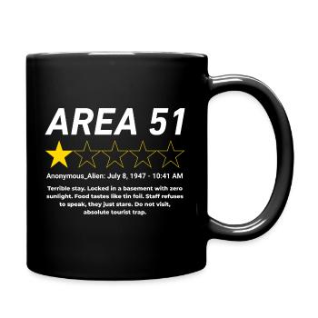 Area 51 Review One Star Alien Design - Tasse einfarbig - Schwarz - Rechts