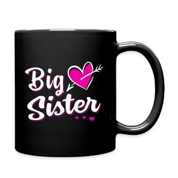 Big Sister - Big sister sibling baby - Full Colour Mug - black - Right