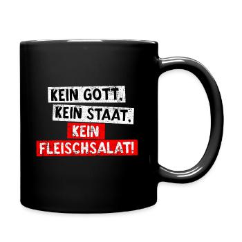 No God. No state. No meat salad! - Full Colour Mug - black - Right