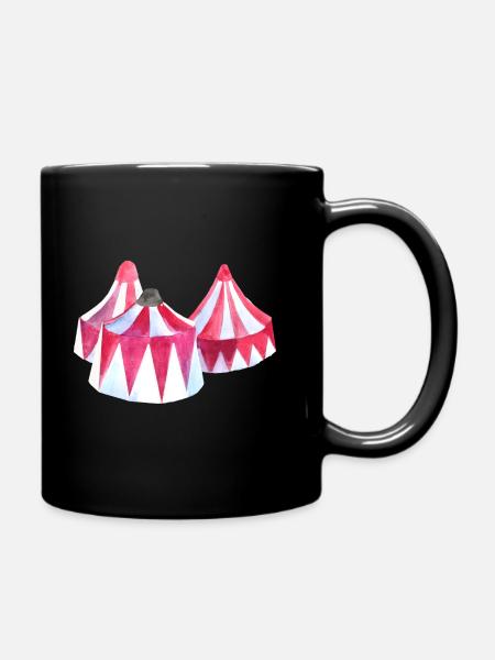 Zirkus Zelt Aquarell - Tasse einfarbig - Schwarz