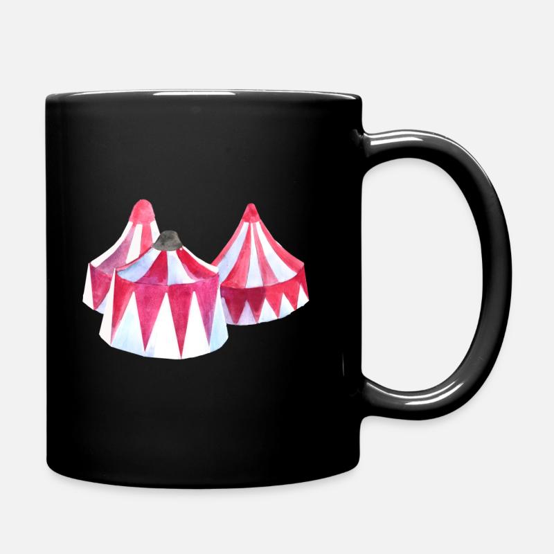 Zirkus Zelt Aquarell - Tasse einfarbig - Schwarz