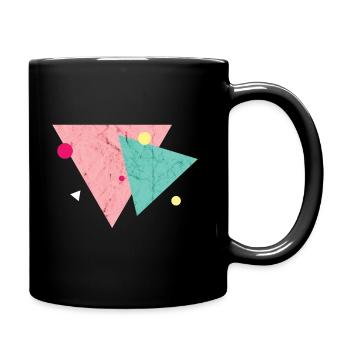 Geometric shapes 90s triangle icon Abstract - Full Colour Mug - black - Right