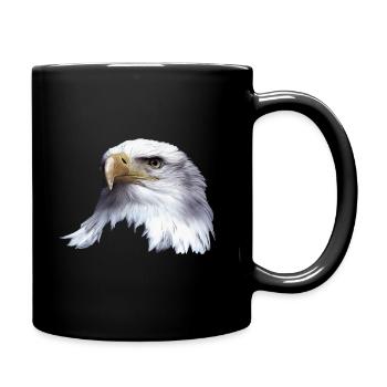 Tier,Tiere,Vogel,Adler,See Adler,Natur,Umwelt,Kopf - Tasse einfarbig - Schwarz - Rechts