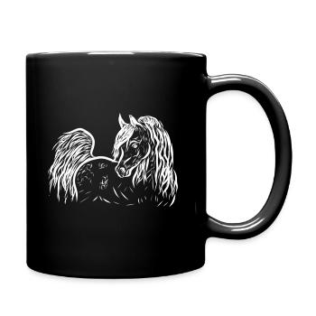 Araber Pi white - Tasse einfarbig - Schwarz - Rechts