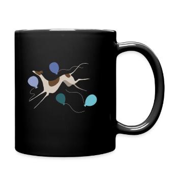 Sauts de lévriers et ballons - Mug uni - noir - Droite