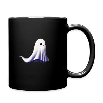 Little Ghost Illustration Gift Idea - Ghost - Full Colour Mug - black - Right
