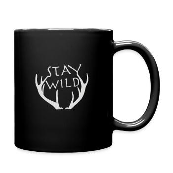 Cerf sauvage - Mug uni - noir - Droite