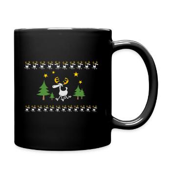Bavarian Monkey reindeer in the forest - Full Colour Mug - black - Right