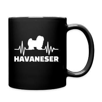 Havaneser - Tasse einfarbig - Schwarz - Rechts