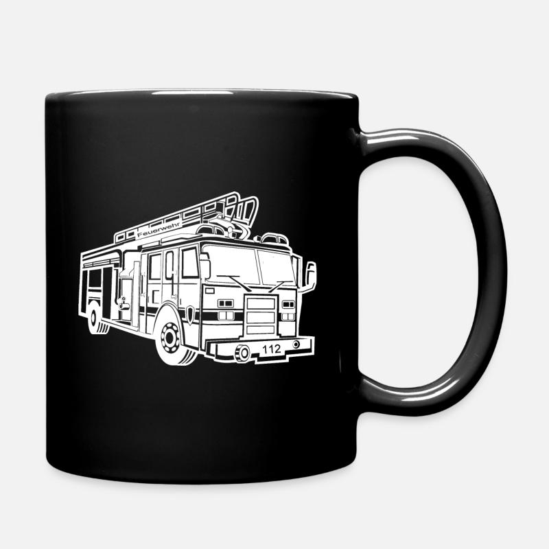 Fire engine fire truck - Full Colour Mug - black