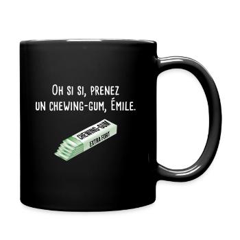 Prenez un chewing-gum Emile la cité de la peur - Mug uni - noir - Droite