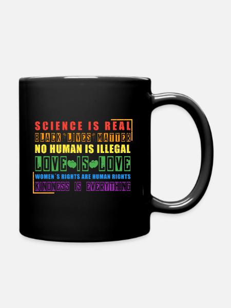 Science Is Real Black Lives Matter CSD Regenbogen - Tasse einfarbig - Schwarz