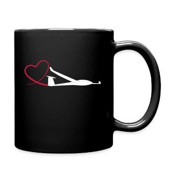 Glider love glide pilot plane - Full Colour Mug - black - Right