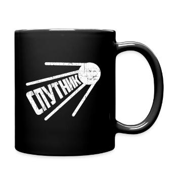Sputnik Russischer Satellit Russland Spruch Soviet - Tasse einfarbig - Schwarz - Rechts