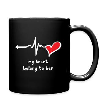 Mon cœur lui appartient - Mug uni - noir - Droite