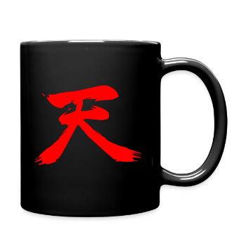 Zehn Kanji Red Akuma Emblem - Tasse einfarbig - Schwarz - Rechts