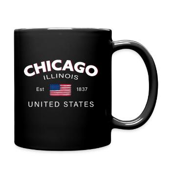 Drapeau des États-Unis Chicago Illinois - Mug uni - noir - Droite