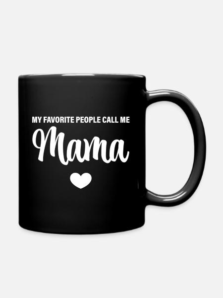 Mama / Mama / Mama / Mama / Mutti / Mutter - Tasse einfarbig - Schwarz