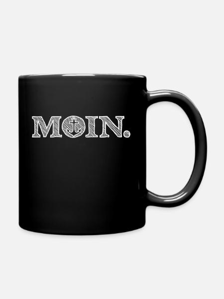 Moin. Anker - Tasse einfarbig - Schwarz