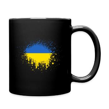 Drapeau de l'Ukraine splash de peinture Kazantip Kiev - Mug uni - noir - Droite