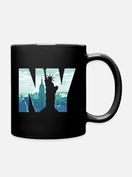 New York City Liberty Graphic - Full Colour Mug - black