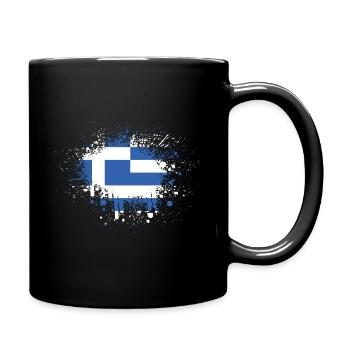 Grèce drapeau blob Athènes Crète Kos Hellas - Mug uni - noir - Droite