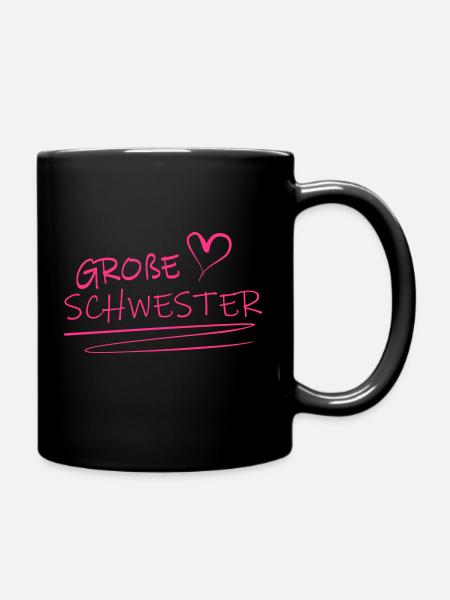 Große Schwester - Tasse einfarbig - Schwarz