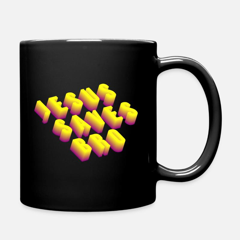 Jesus Saves Bro - Tasse einfarbig - Schwarz