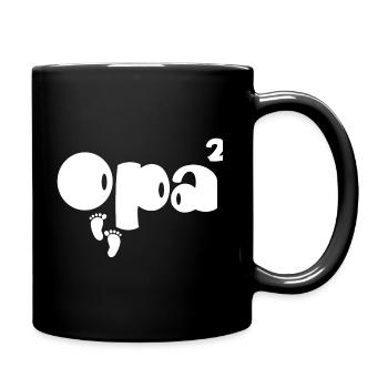 opa zwillinge Geschenkidee - Tasse einfarbig - Schwarz - Rechts