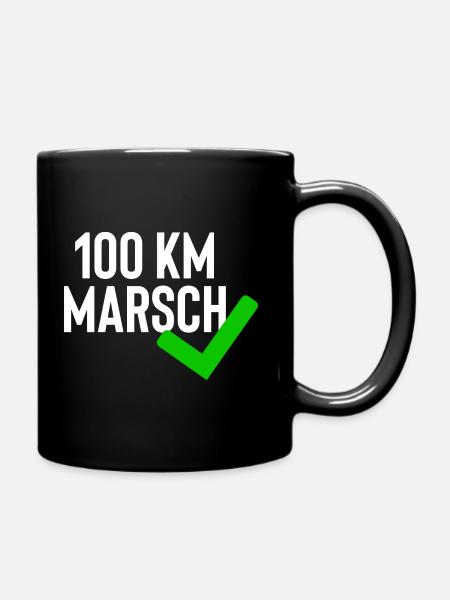 100km Marsch - Tasse einfarbig - Schwarz