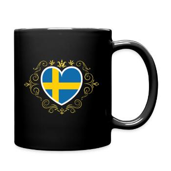 Suède drapeau suédois drapeau blason drapeau - Mug uni - noir - Droite