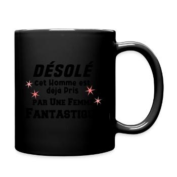 Désolé Homme déjà pris - Mug uni - noir - Droite