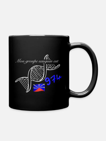 Mon groupe sanguin est 974 la Réunion - Mug uni - noir