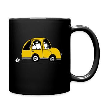 Car yellow - Full Colour Mug - black - Right