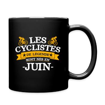 Les cyclistes de légende sont nés en juin - Mug uni - noir - Droite