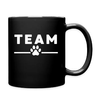 Team Hundepfote Hund Hunde Vierbeiner Hundeliebe - Tasse einfarbig - Schwarz - Rechts