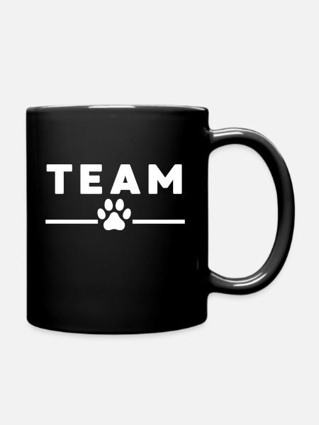 Team Hundepfote Hund Hunde Vierbeiner Hundeliebe - Tasse einfarbig - Schwarz