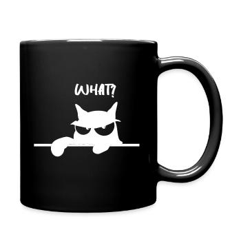 Lustige Katze - Tasse einfarbig - Schwarz - Rechts