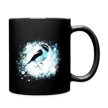 bird, drawing, painting, meise,light blue - Full Colour Mug - black - Right
